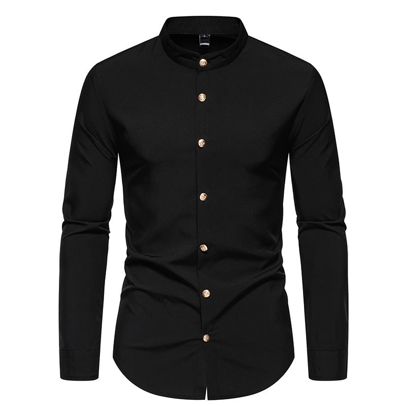 Men's Fashion Solid Color Party Shirt