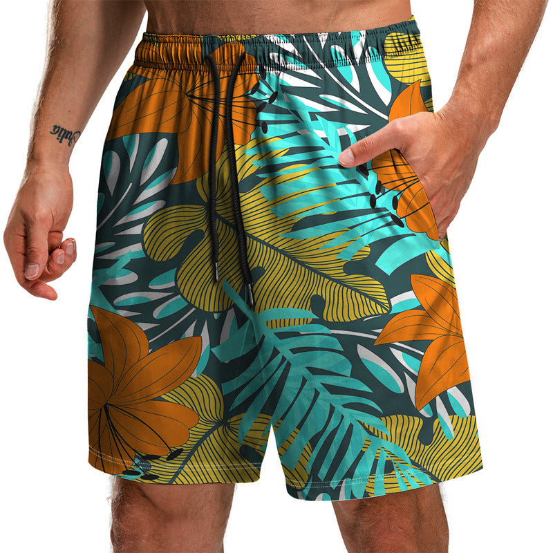 Summer New Leaf Series 3D Printed Shorts  Beach Shorts