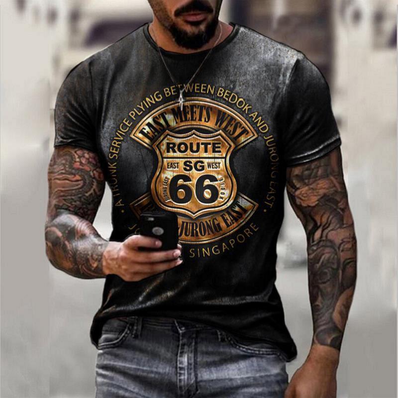 Retro Short Sleeve Men T-shirt