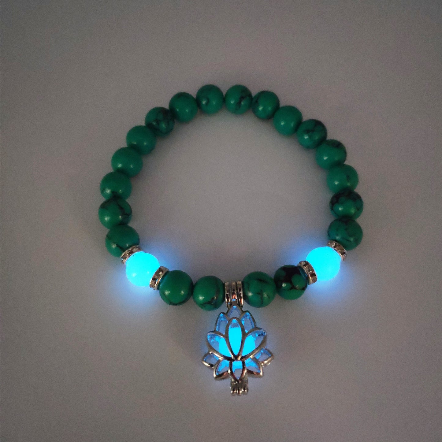 Energy Luminous Lotus Natural Stone Bracelet Yoga Healing Luminous Glow In The Dark Charm Beads Bracelet For Men Women - Trendys Collections