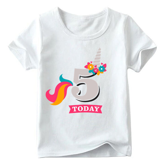 Children's Birthday Digital Printed Short-sleeved T-shirt