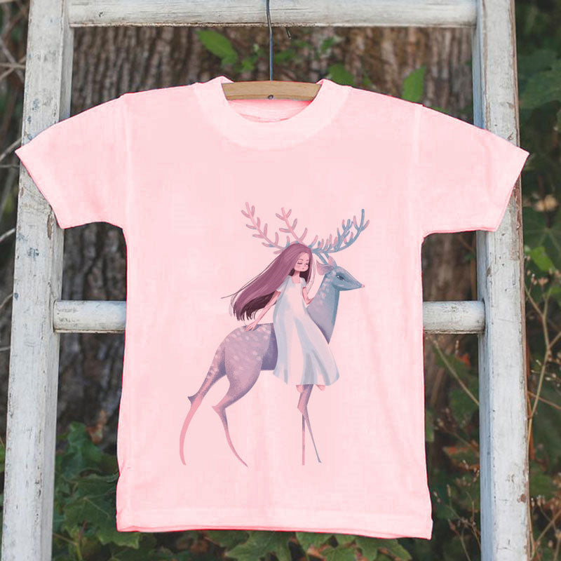 Cotton T-shirt cartoon for girls