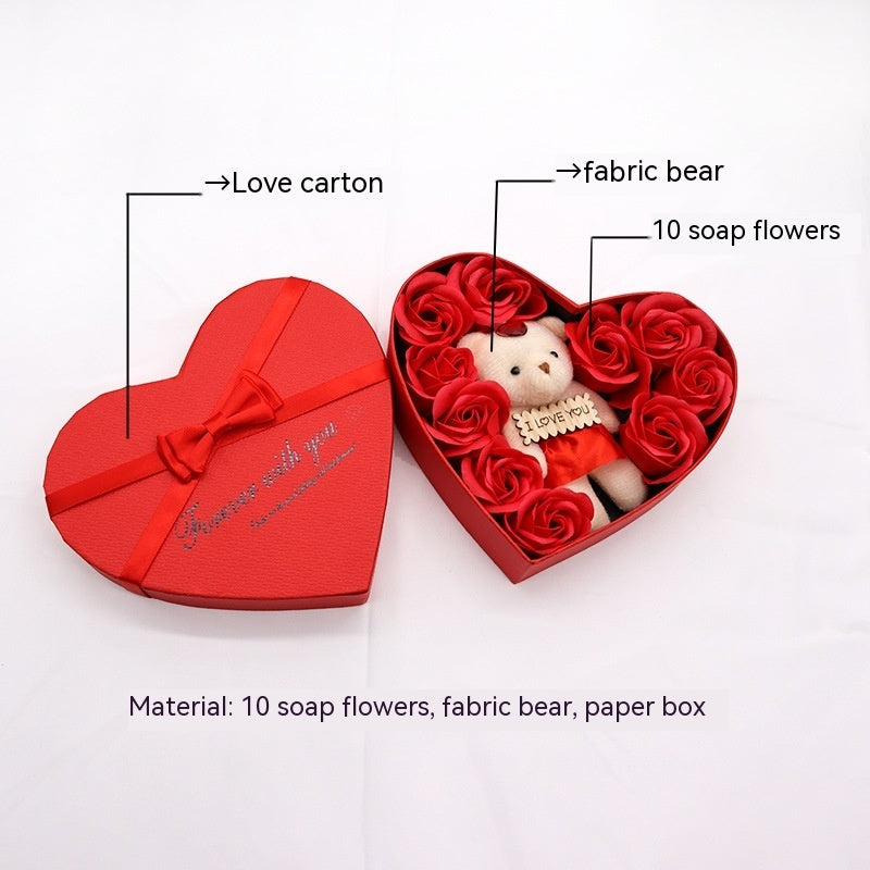 Soap Flower Heart-shaped Rose Gift Box Valentine's Day