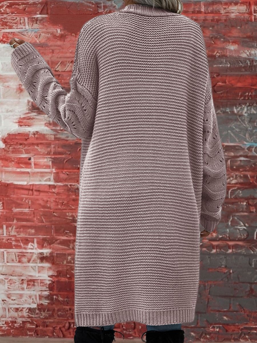 New Long Cardigan Solid Color Knitting