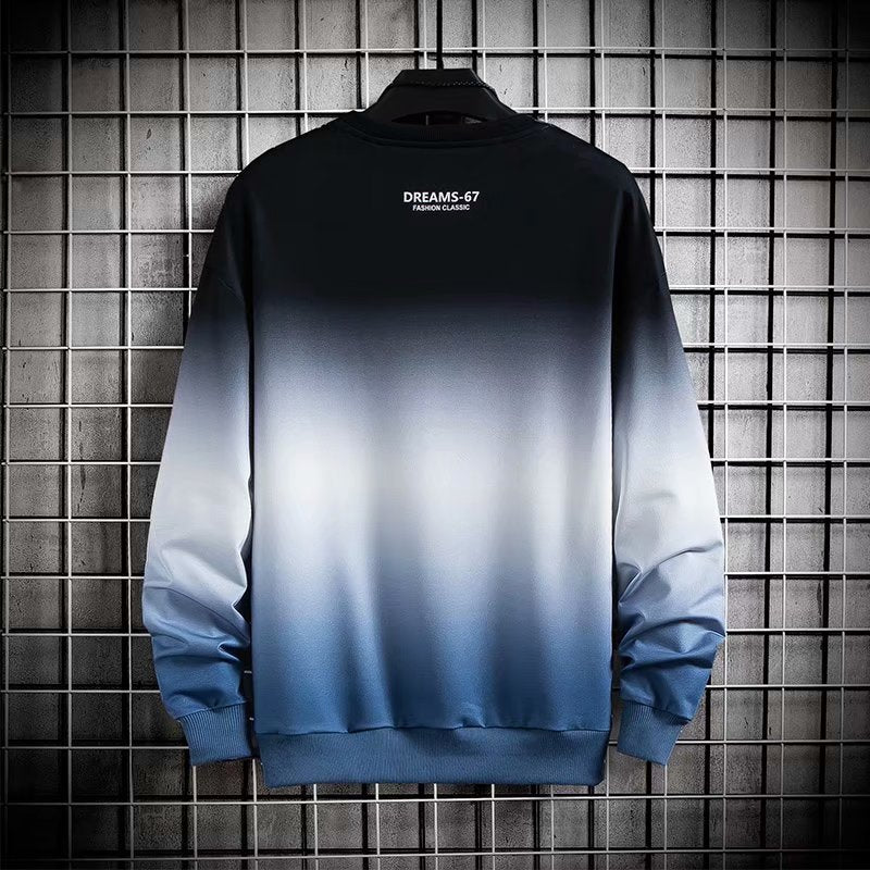 Round Neck Loose Trendy Brand Gradient Men's Clothes