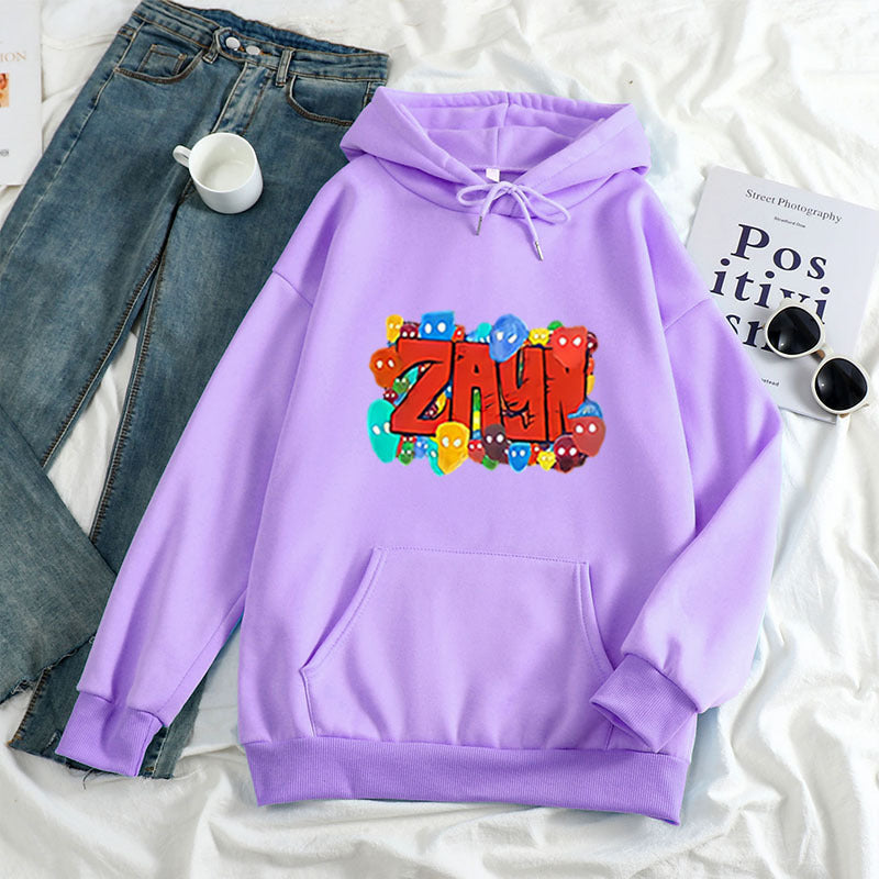 Color Art ZAYN Printed Letter Hoodie Hoodies  Women