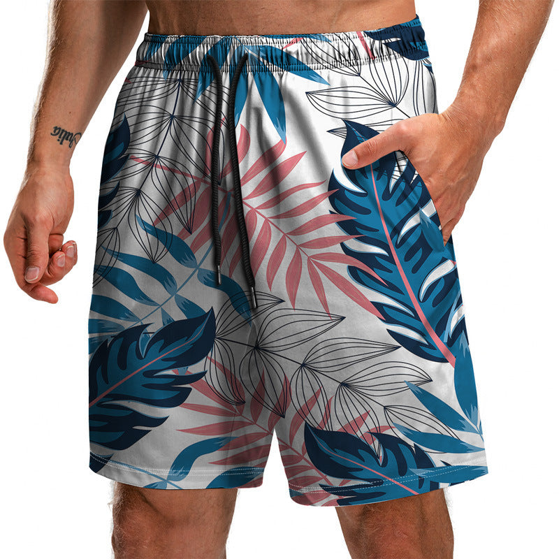 Summer New Leaf Series 3D Printed Shorts  Beach Shorts