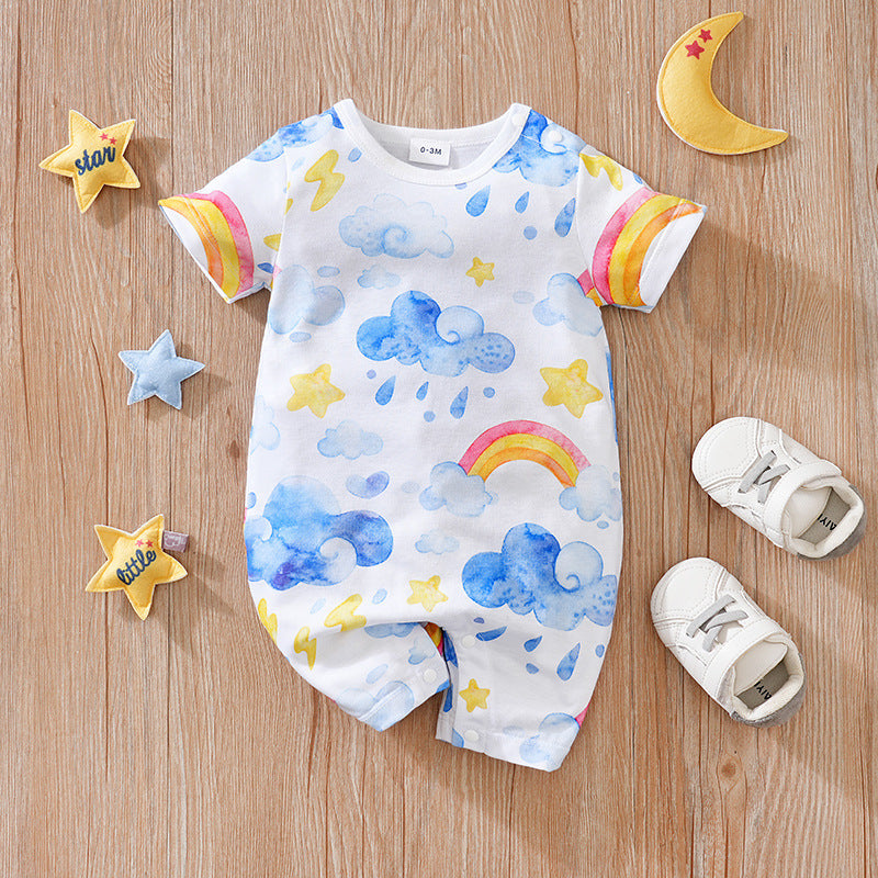 Baby Girl Summer Clothes Short-sleeve Baby Jumpsuit