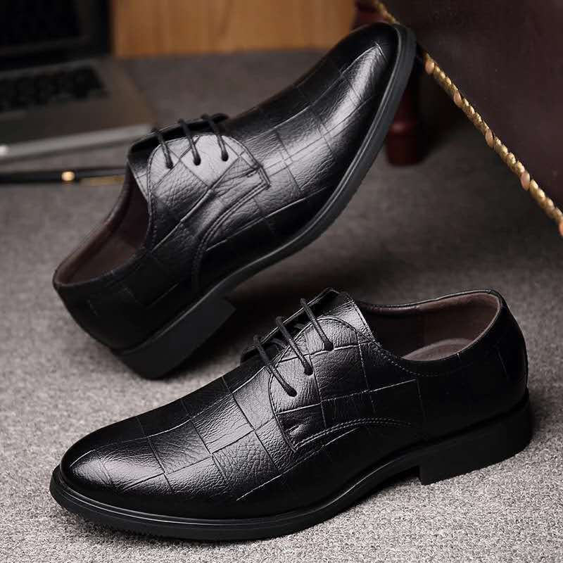 Business  Lace Up Black Casual Style Breathable Shoes