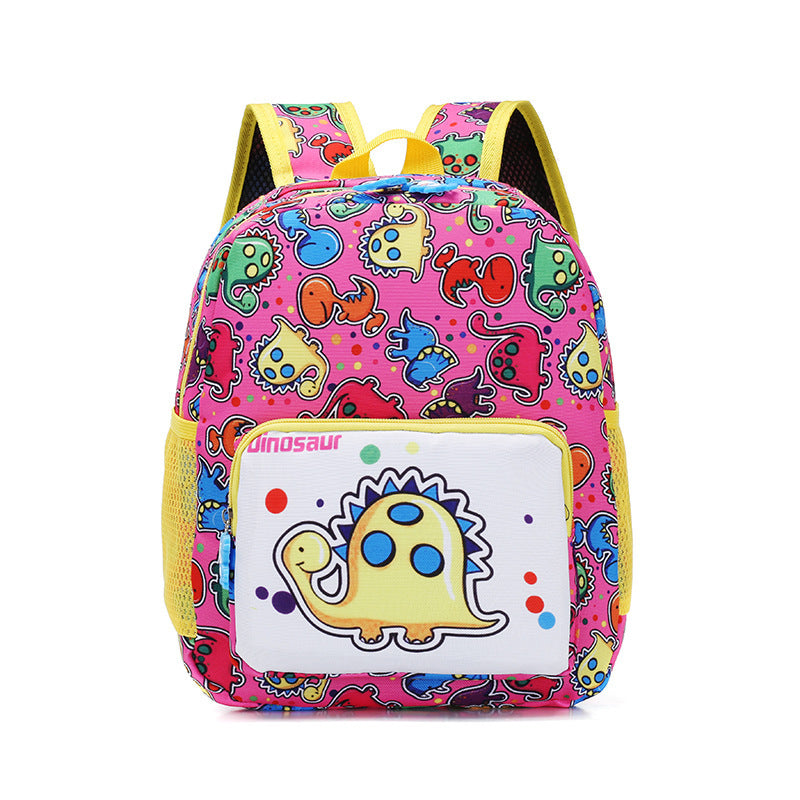 Cartoon Student Schoolbag Dinosaur Print