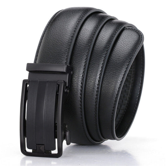 Men's Ratchet Belt Leather Belt With Slide Buckle Ratchet Belts