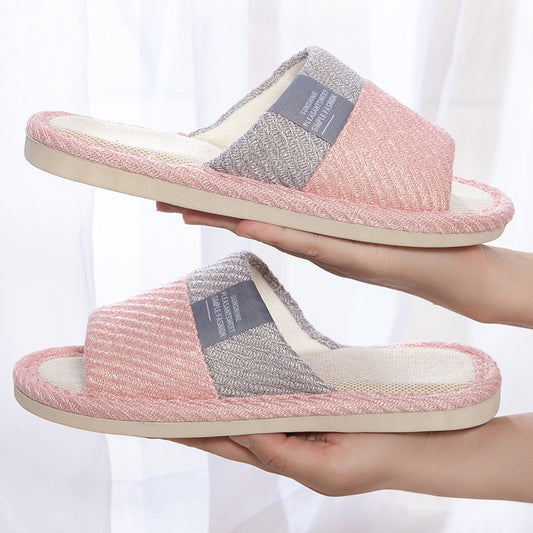 Linen Slippers House Shoes Women Bedroom Slippers