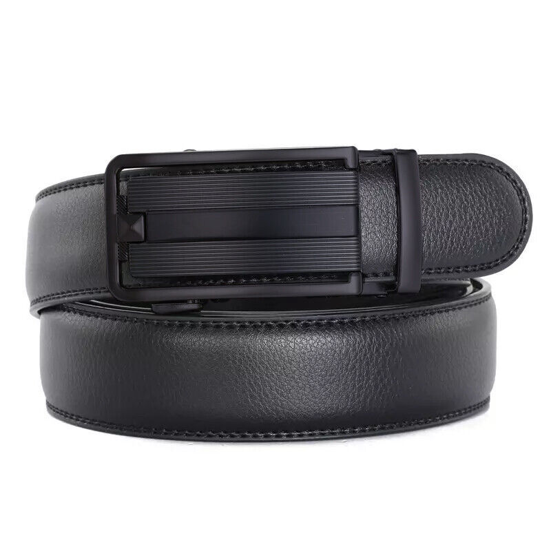 Men's Ratchet Belt Leather Belt With Slide Buckle Ratchet Belts