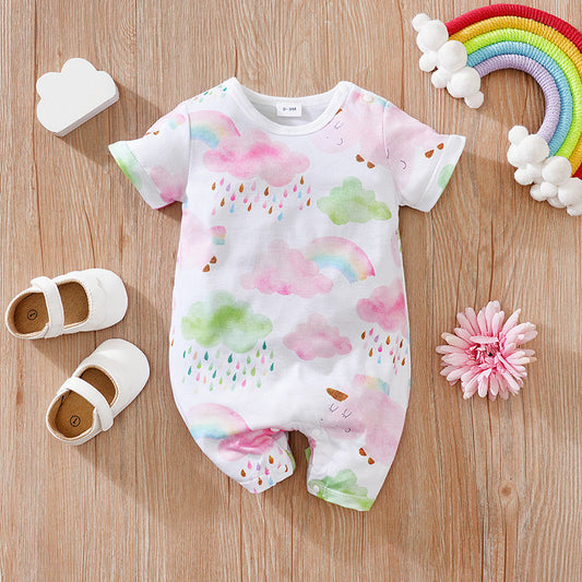 Summer Clothes Short-sleeve Baby Jumpsuit