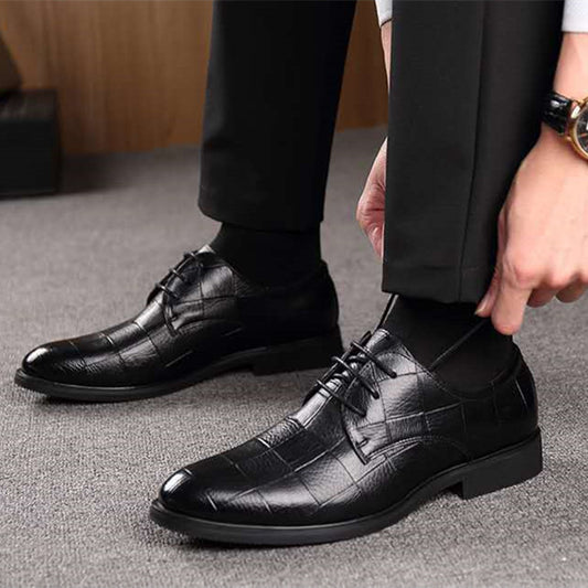 Business  Lace Up Black Casual Style Breathable Shoes