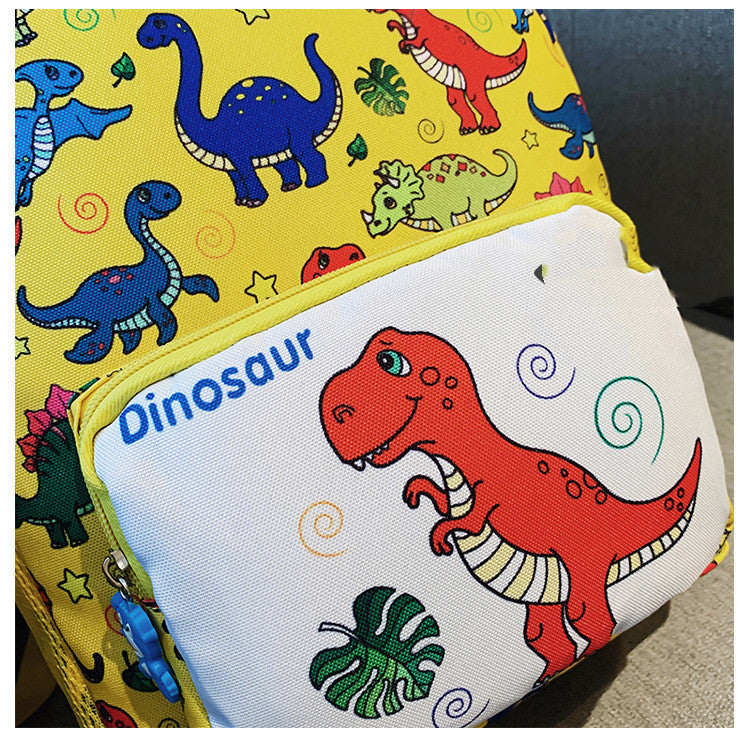 Cartoon Student Schoolbag Dinosaur Print