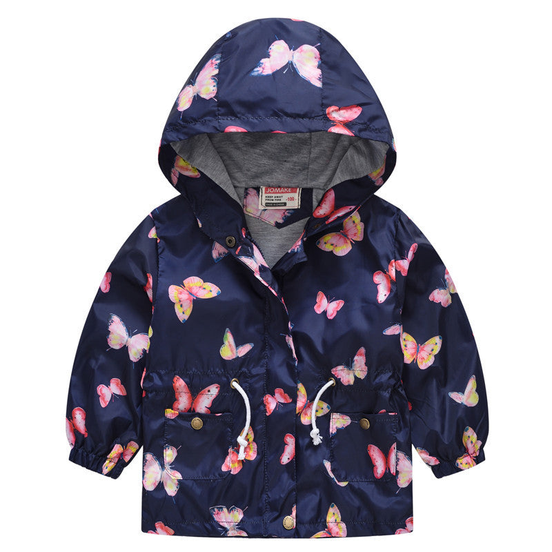 Spring And Autumn Thin Hooded Cute Zipper Children's Jacket