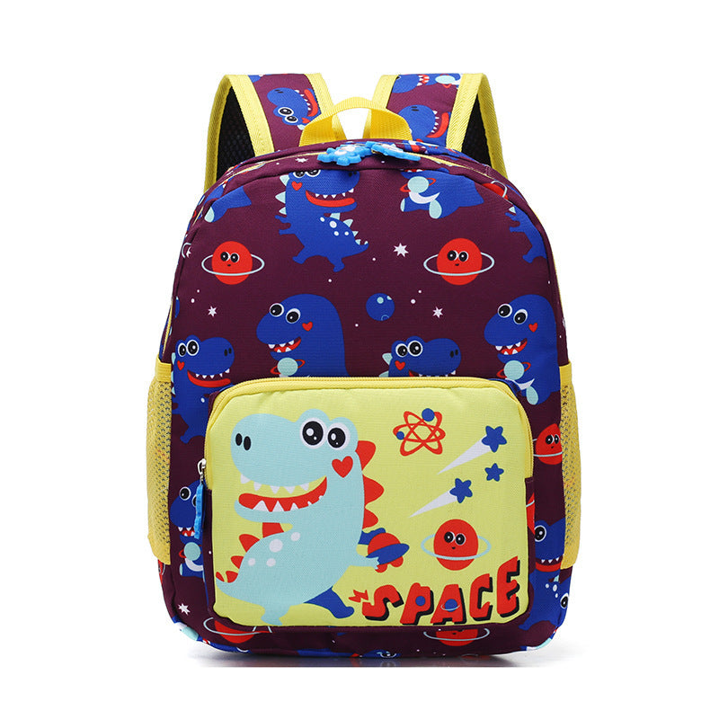 Cartoon Student Schoolbag Dinosaur Print