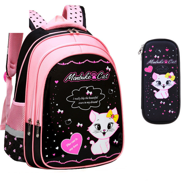 Girls School Cute Cat Print Backpack