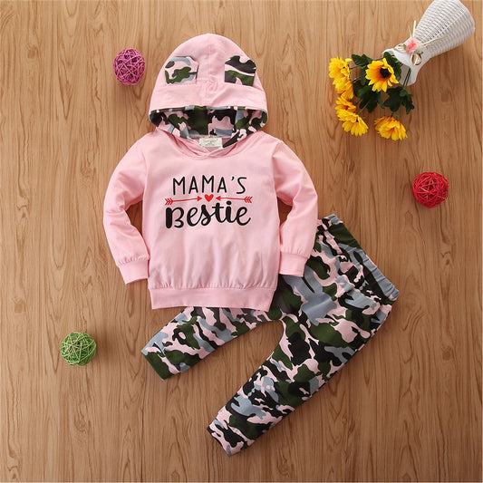 Girls Hooded Sweater Small Suit 2 Piece Set