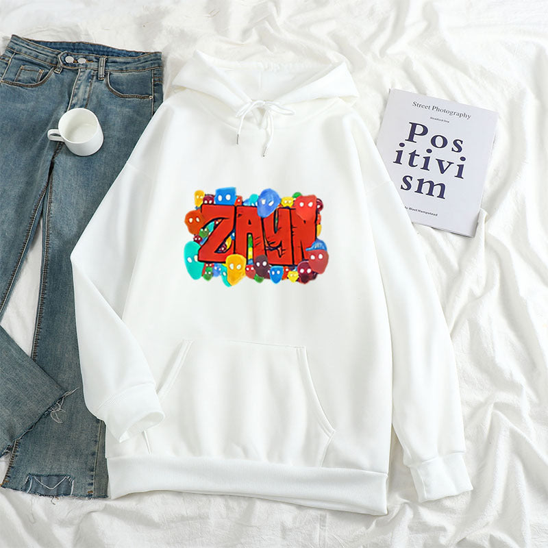 Color Art ZAYN Printed Letter Hoodie Hoodies  Women