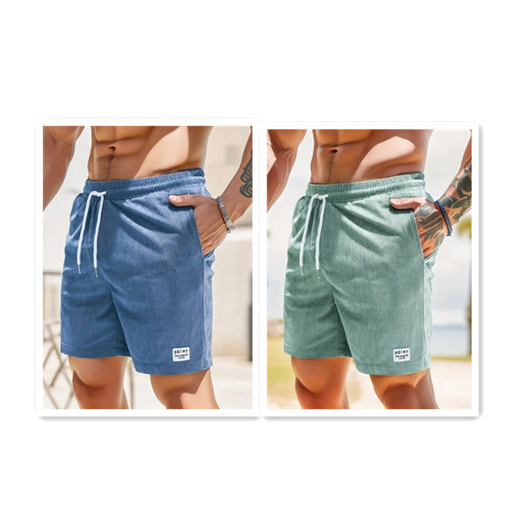 Lace-up Drawstring Shorts Summer Corduroy Sports Short