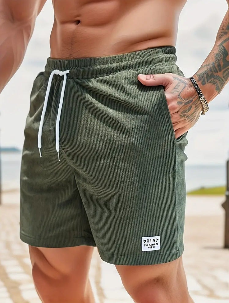 Lace-up Drawstring Shorts Summer Corduroy Sports Short