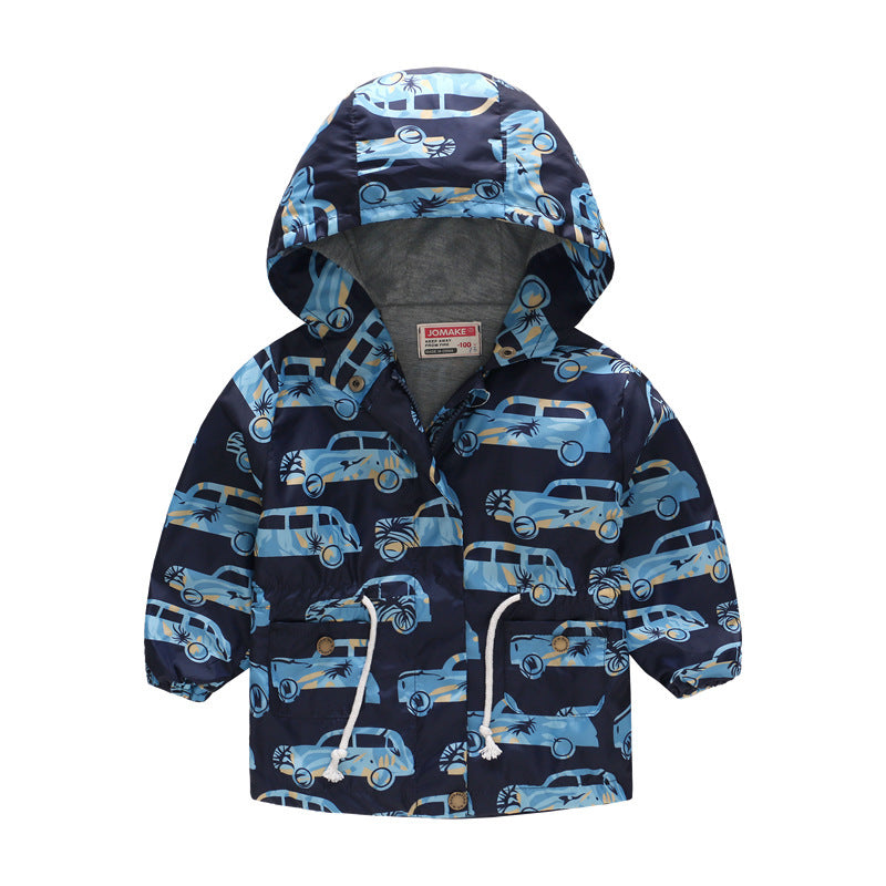 Spring And Autumn Thin Hooded Cute Zipper Children's Jacket