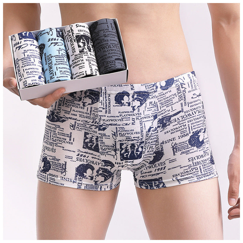 4 Pcs Comfortable Breathable Boxer Shorts For Men