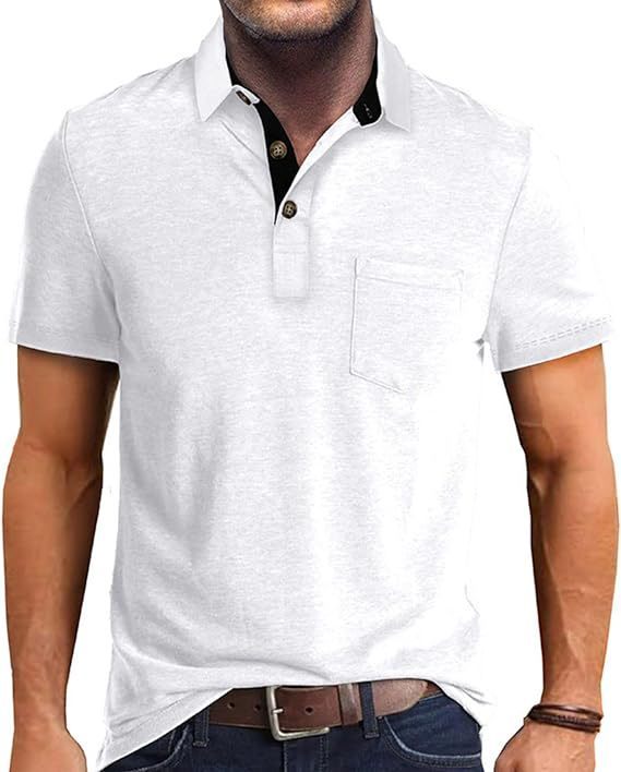 Summer Men's Clothing Short Sleeve Lapel T-shirt